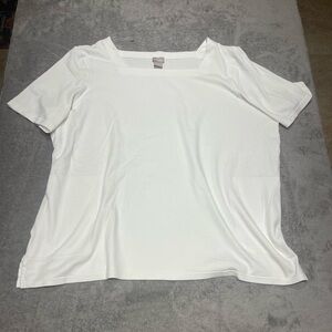 Chico’s white square neckline 100% cotton shirt